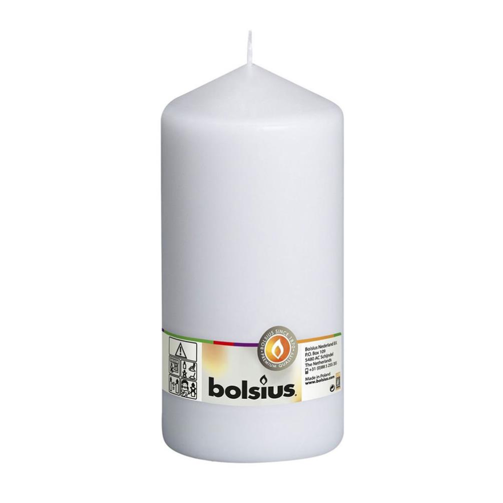 Bolsius White Pillar Candle 20cm x 10cm £9.44